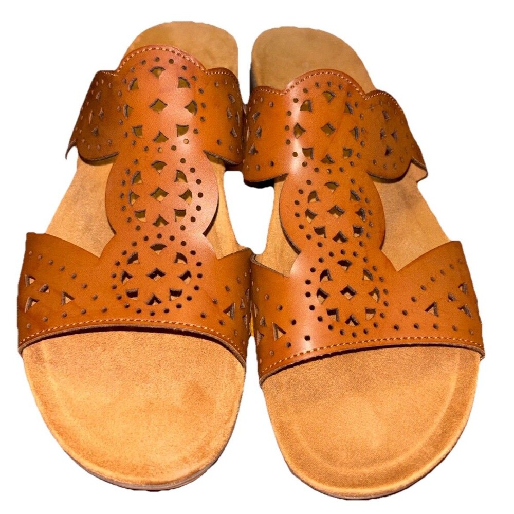 Easy Spirit Sandals Tan Lace Cut Out Straps Sz 11M NWB - Picture 1 of 5